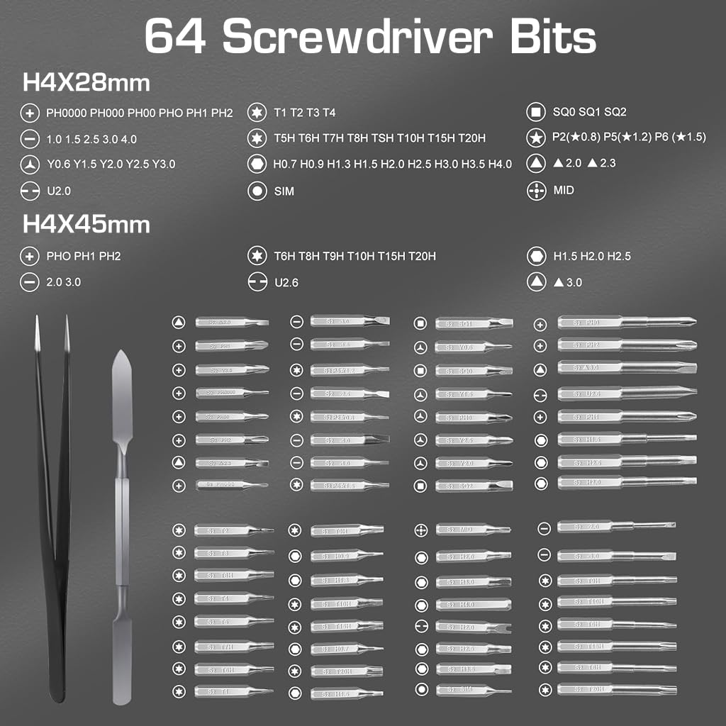 Serplex Mini Electric Screwdriver with 64 Bits Precision Electric Screwdriver with 5 Adjustable Torques & LED USB Rechargeable Electric Screwdriver for Repairing, DIY Projects Serplex Mini Electric Screwdriver with 64 Bits Precision Electric Screwdriver with 5 Adjustable Torques & LED USB Rechargeable Electric Screwdriver for Repairing, DIY Projects
